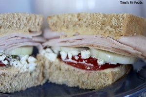 Turkey, Cumuber, & Goat Cheese Sandwich Turkey, Cucumber, Tomato, Goat Cheese, Hummus