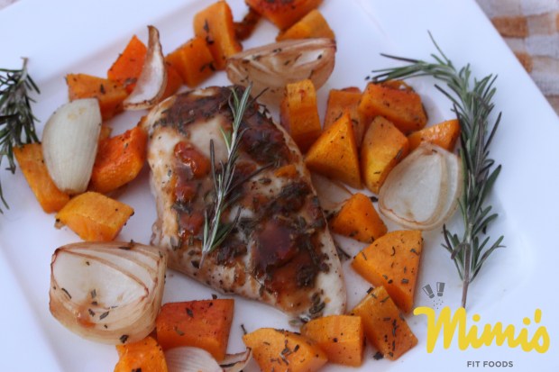 Herb Roasted Chicken with Butternut Squash - Mimi's Fit Foods