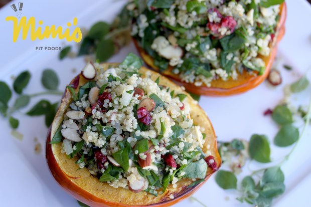 Quinoa, Cranberry and Almond Stuffed Acorn Squash - Mimi's Fit Foods